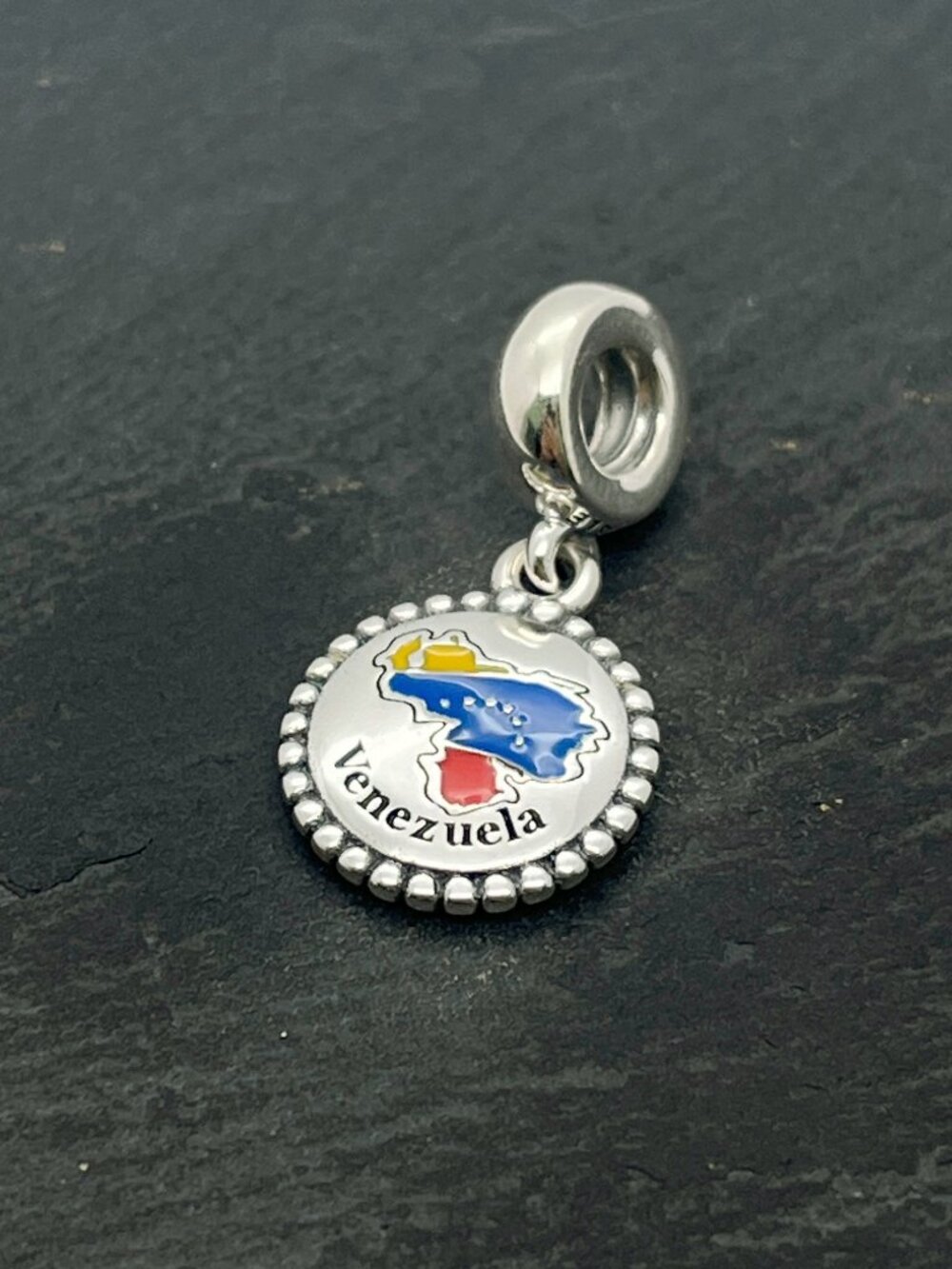 Pandora Venezuela Flag Exclusive Charm Sterling Silver Dangle Charm Jewelry